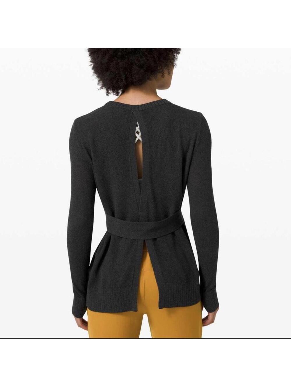 Lululemon Sincerely Yours Sweater in heathered deep coal dark gray Size 6